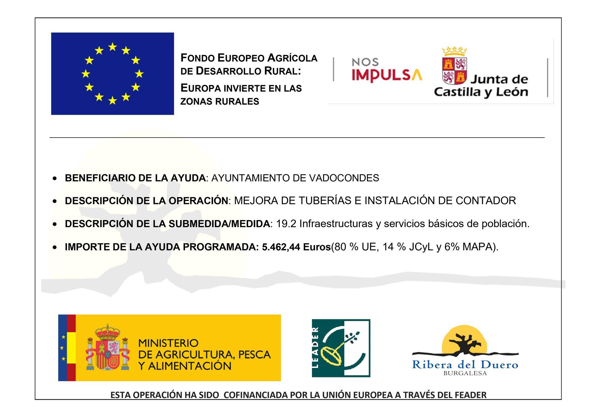 Ayuda LEADER 2014-2020. A.D.R.I. Ribera del Duero Burgalesa   